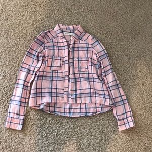 Abercrombie kids cropped flannel
